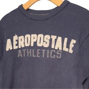 Aeropostale Vintage Y2K VTG Cyber Mens Size S Navy Blue Thermal Logo Long Sleeve